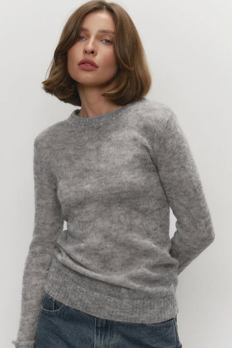 Mohair Round Neck Knit Top - Image 4