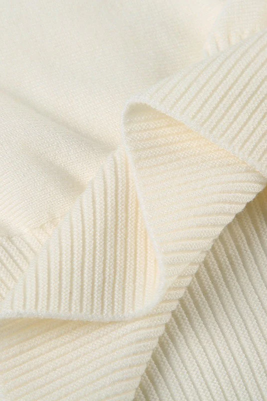 Off Shoulder Fitted Knit Sweater - Image 8