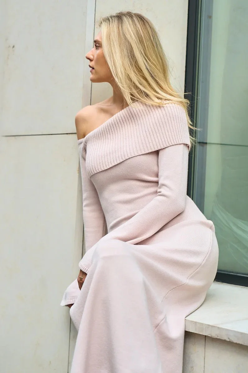 Off Shoulder Foldover Sweater Dress - Image 4