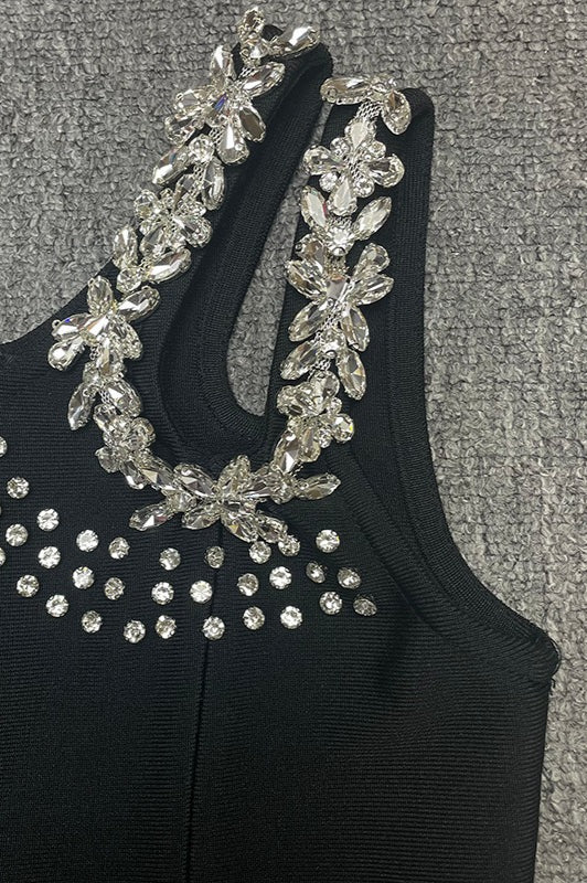 One Shoulder Rhinestone Bandage Party Dress - Image 6