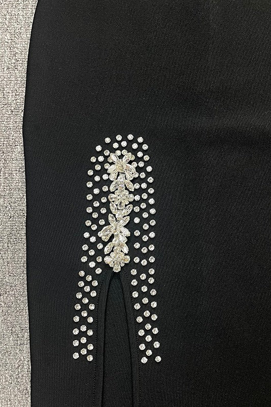One Shoulder Rhinestone Bandage Party Dress - Image 7