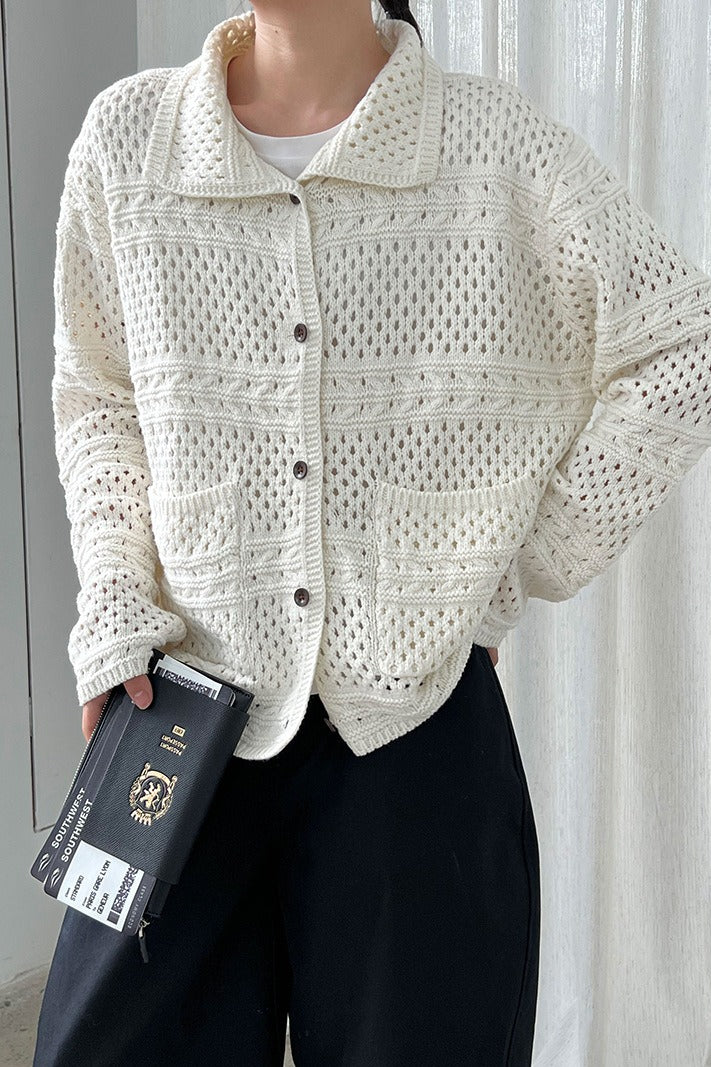 Openwork Knit Cardigan - Image 12