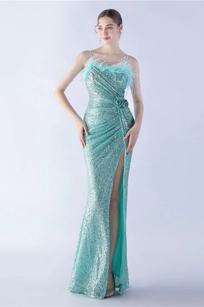 Ostrich Feather Embellished Maxi Dress - Image 11