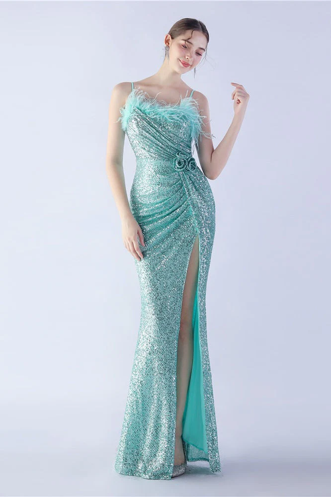 Ostrich Feather Embellished Maxi Dress - Image 12