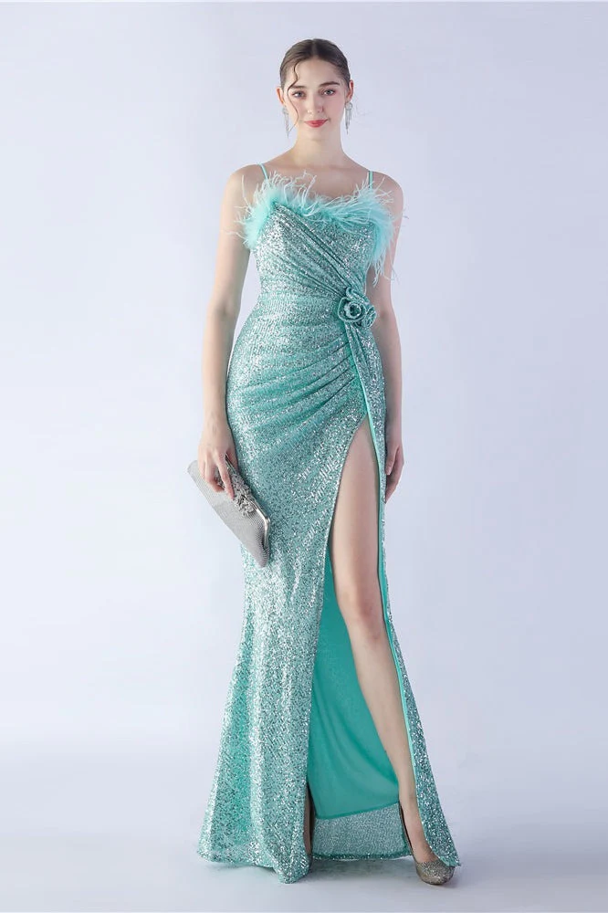 Ostrich Feather Embellished Maxi Dress - Image 13