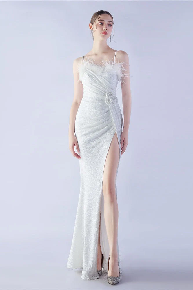 Ostrich Feather Embellished Maxi Dress - Image 17