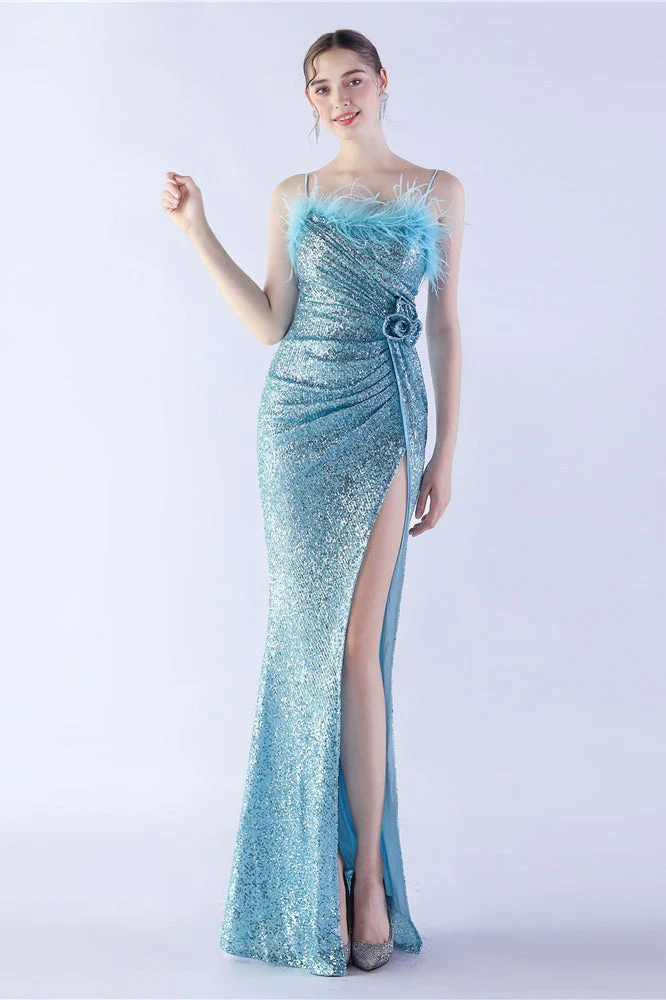 Ostrich Feather Embellished Maxi Dress - Image 2