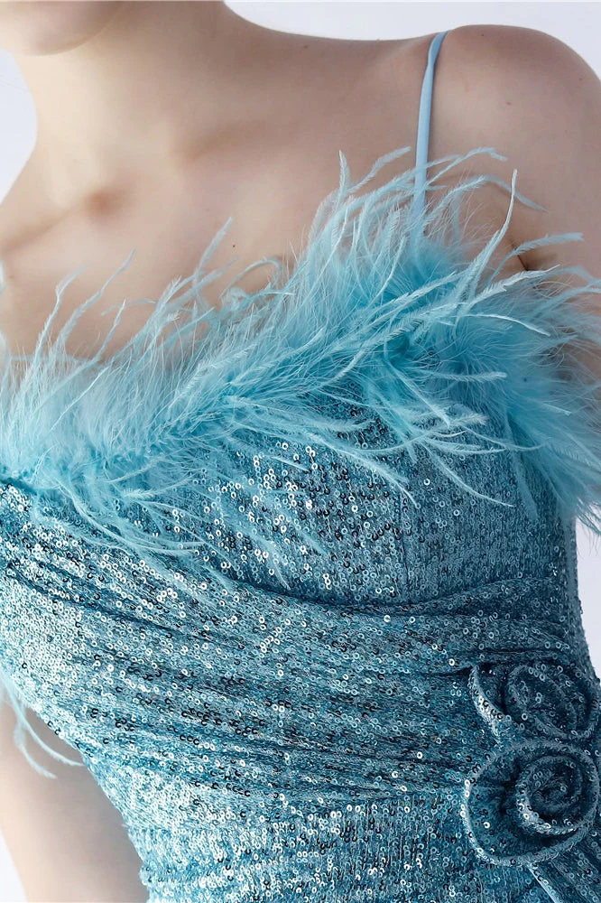 Ostrich Feather Embellished Maxi Dress - Image 23