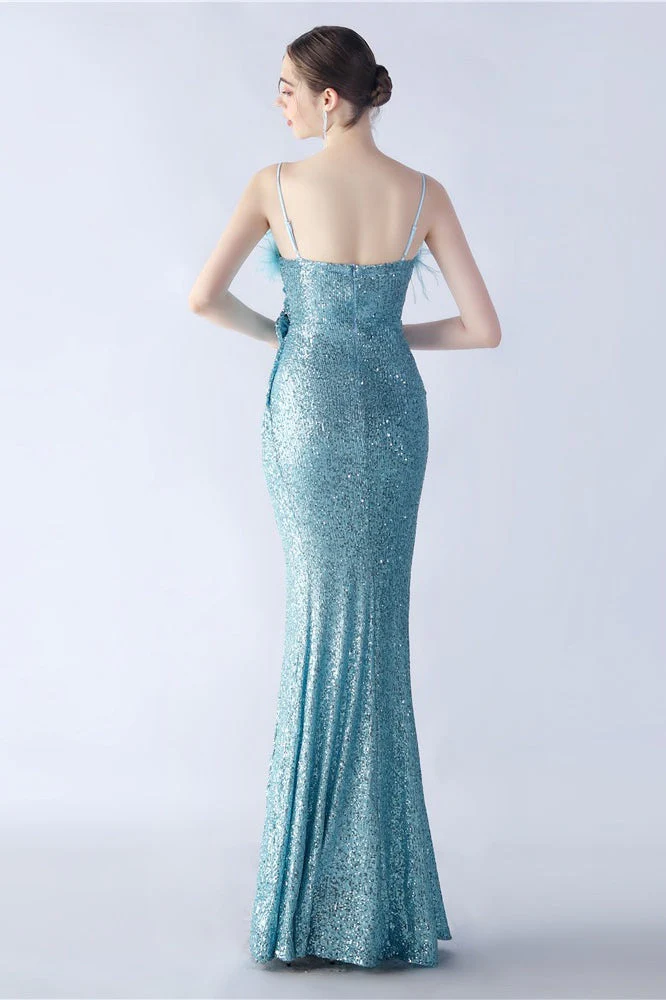 Ostrich Feather Embellished Maxi Dress - Image 4
