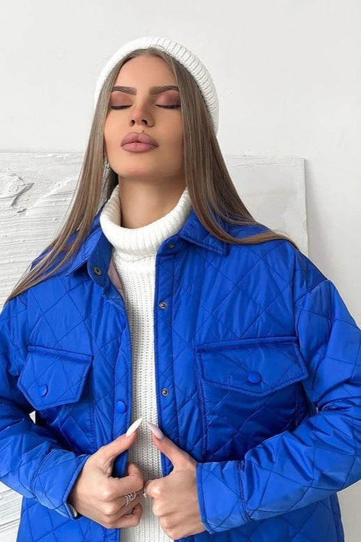Oversized Longline Diamond Quilted Puffer Jacket - Image 5