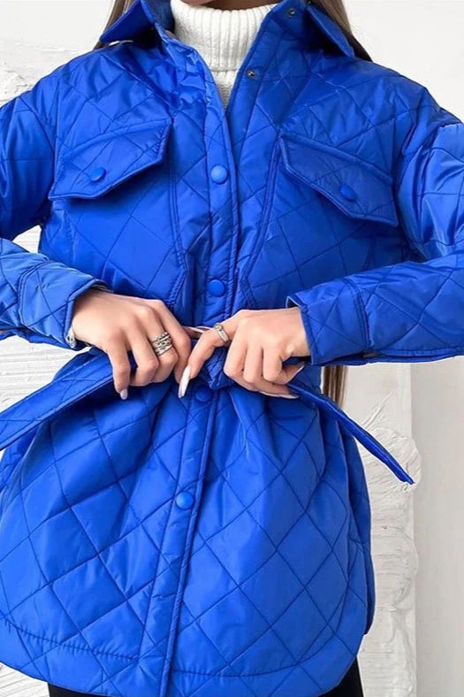 Oversized Longline Diamond Quilted Puffer Jacket - Image 6