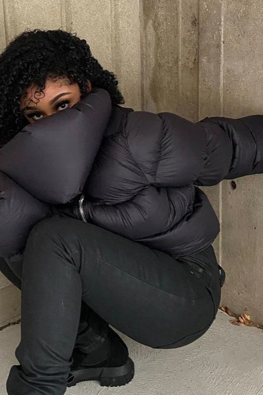 Oversized Snapshot Neck Warmer Puffer Jacket - Image 6