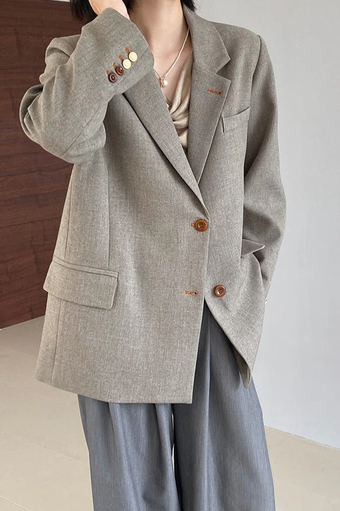 Oversized Speckled Lapel Blazer - Image 4