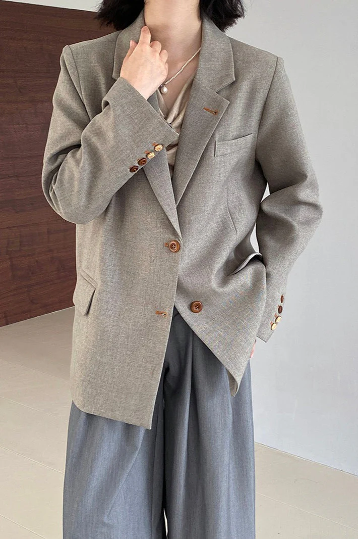 Oversized Speckled Lapel Blazer - Image 5