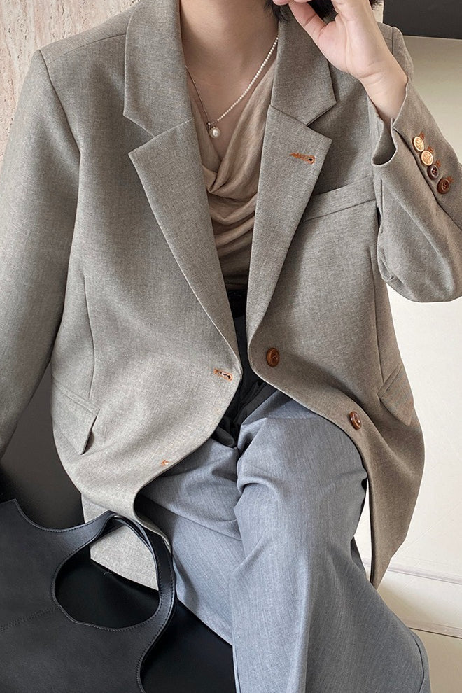 Oversized Speckled Lapel Blazer - Image 7