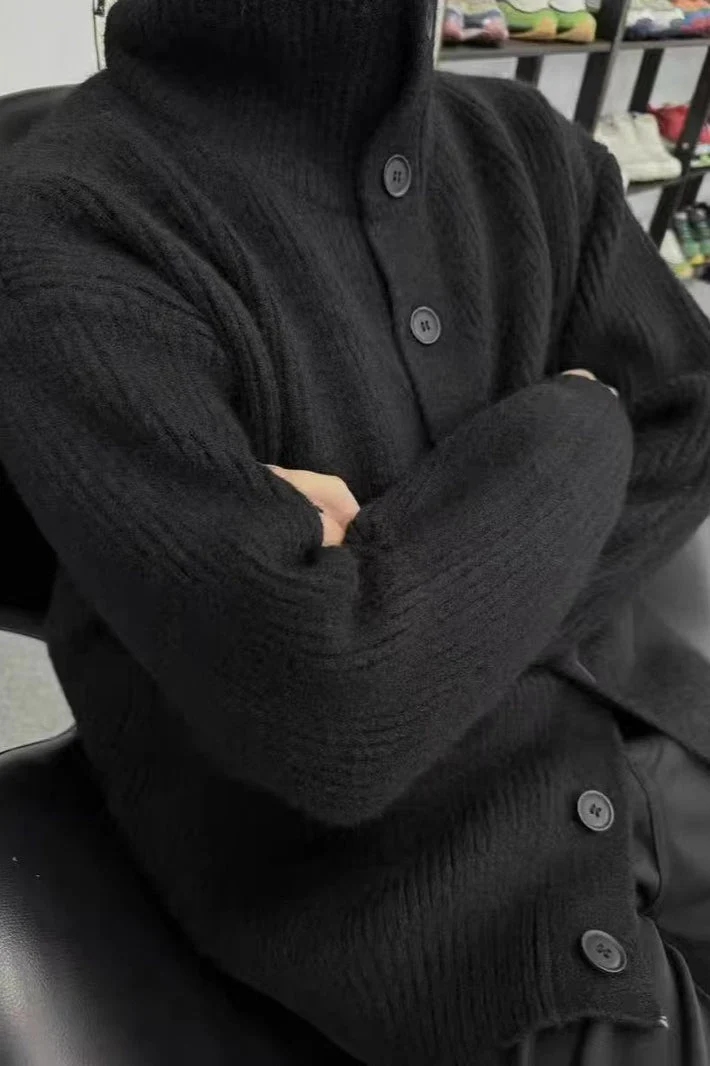 Oversized Turtleneck Cardigan - Image 6