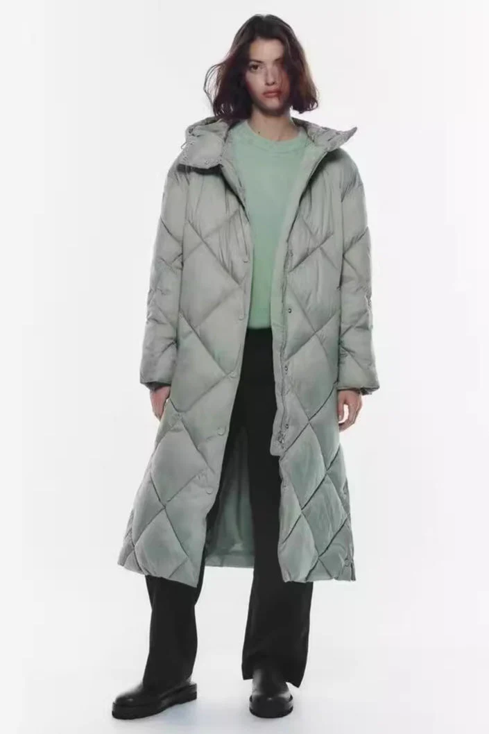 Padded Longline Hooded Puffer Coat - Image 2