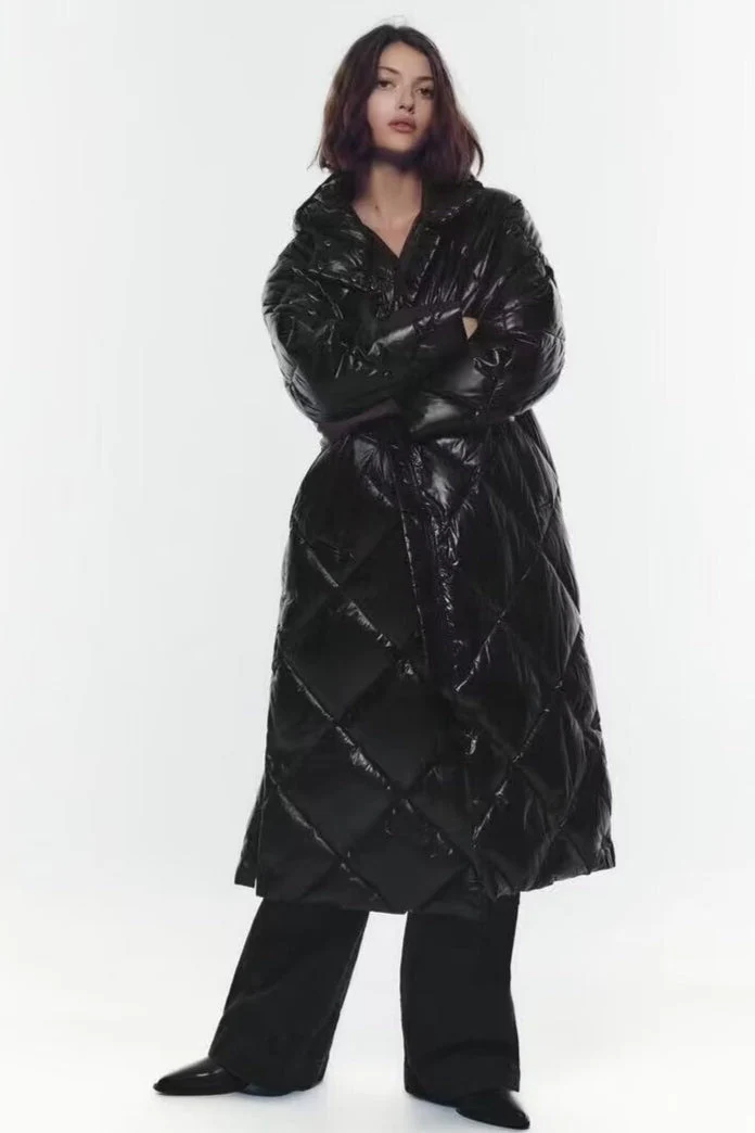 Padded Longline Hooded Puffer Coat - Image 5