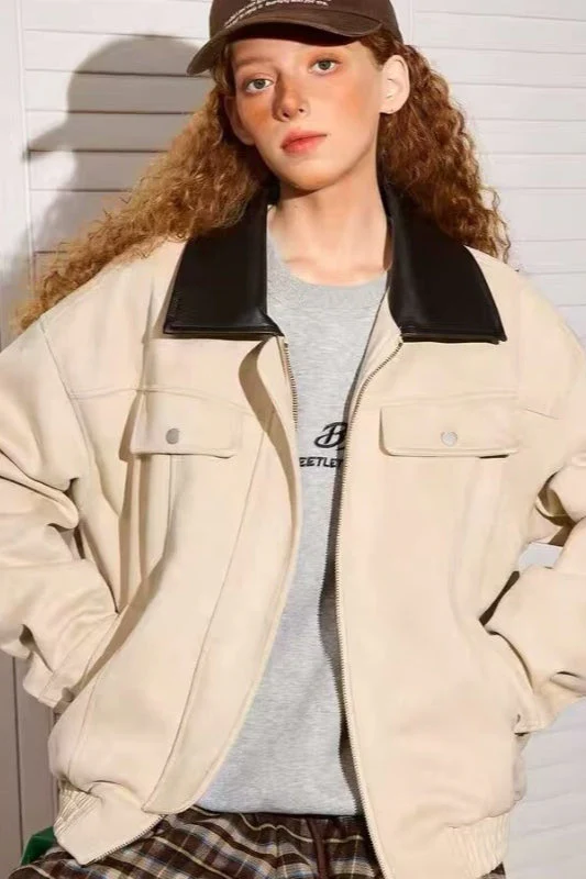 Patchwork Suede Casual Jacket - Image 2