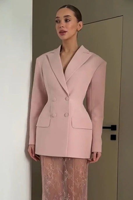Pink Buttoned Blazer - Image 2