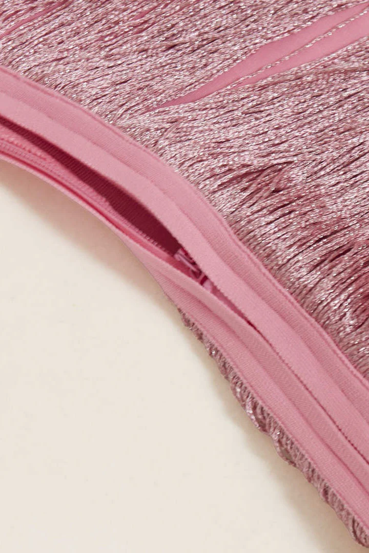 Pink Fringe Bandage Party Dress - Image 11