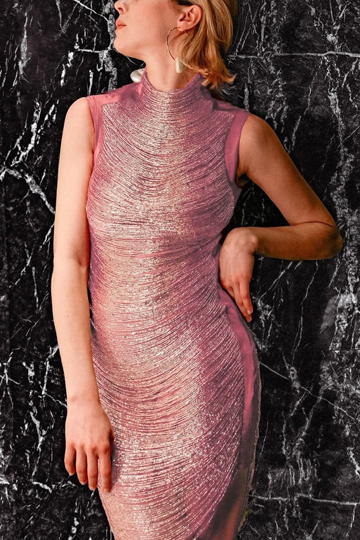 Pink Fringe Bandage Party Dress - Image 8