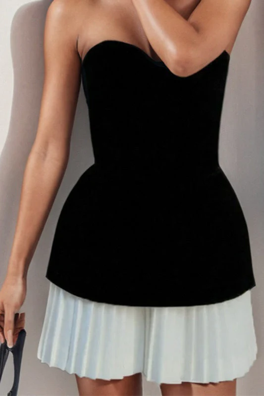 Pleated Bustier Cocktail Dress - Image 2