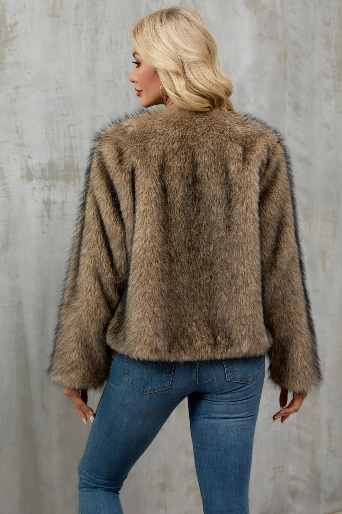 Plush Short Fur Open Cardigan Coat - Image 16