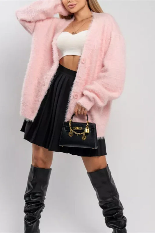 Plush V-Neck Cardigan - Image 17