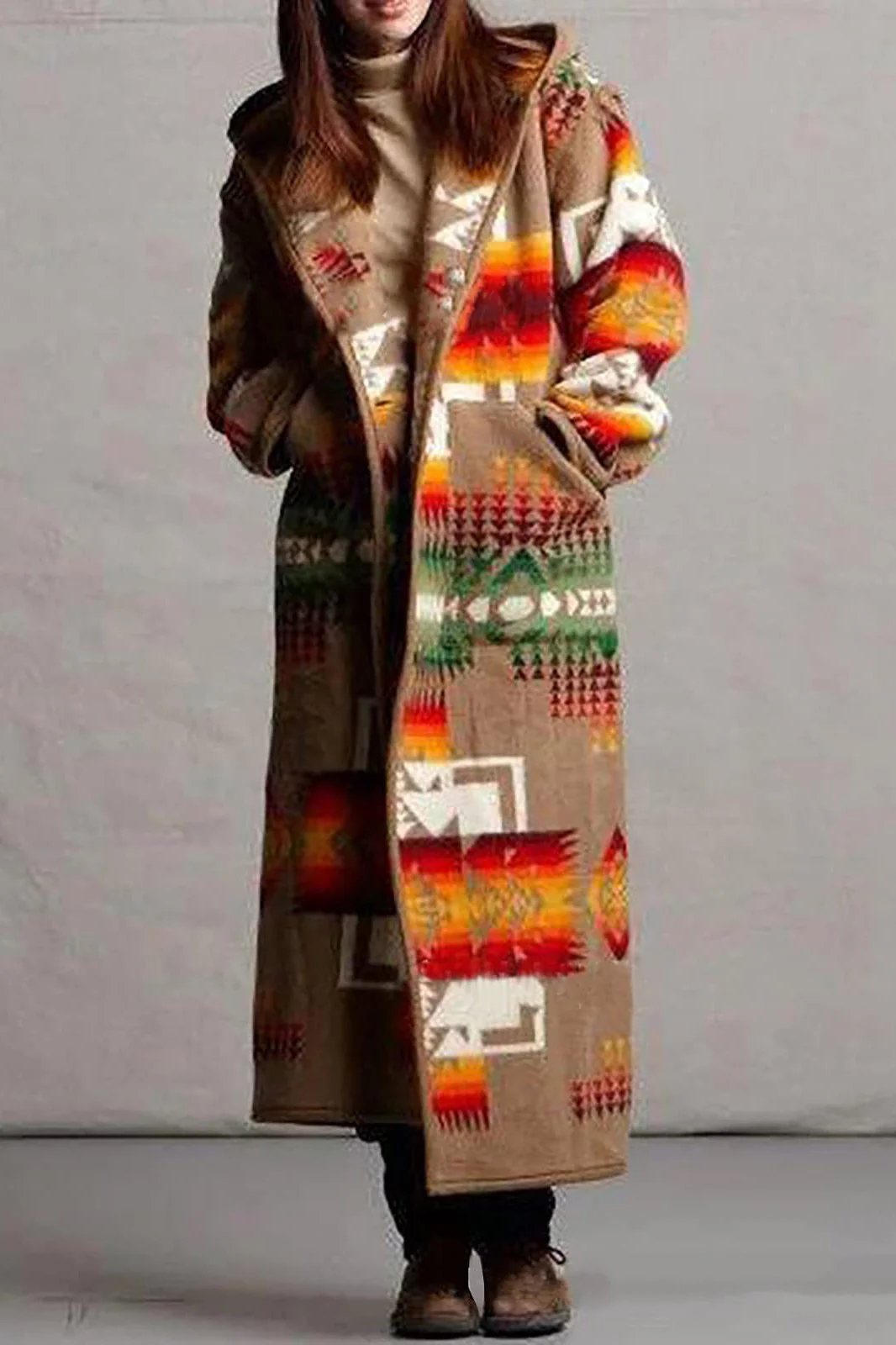 Pocket Printed Longline Coat - Image 2