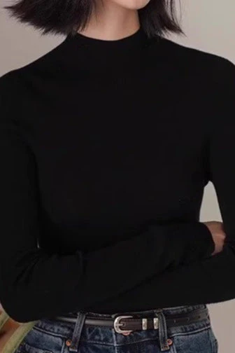 Wool Blend Mock Knit Top - Image 3