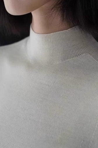 Wool Blend Mock Knit Top - Image 4