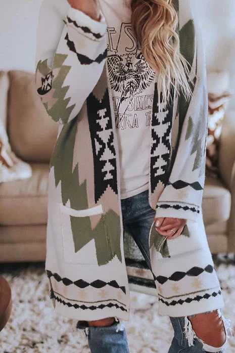 Printed Long Sleeve Wool Sweater - Image 4