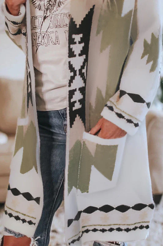 Printed Long Sleeve Wool Sweater - Image 7
