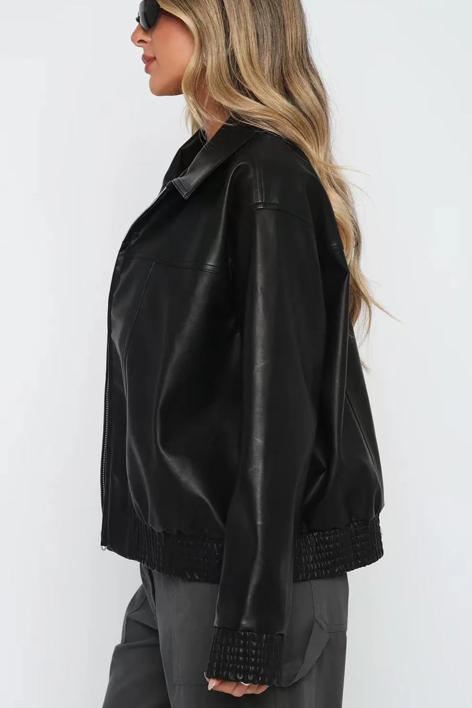 PU Leather Baseball Jacket - Image 5