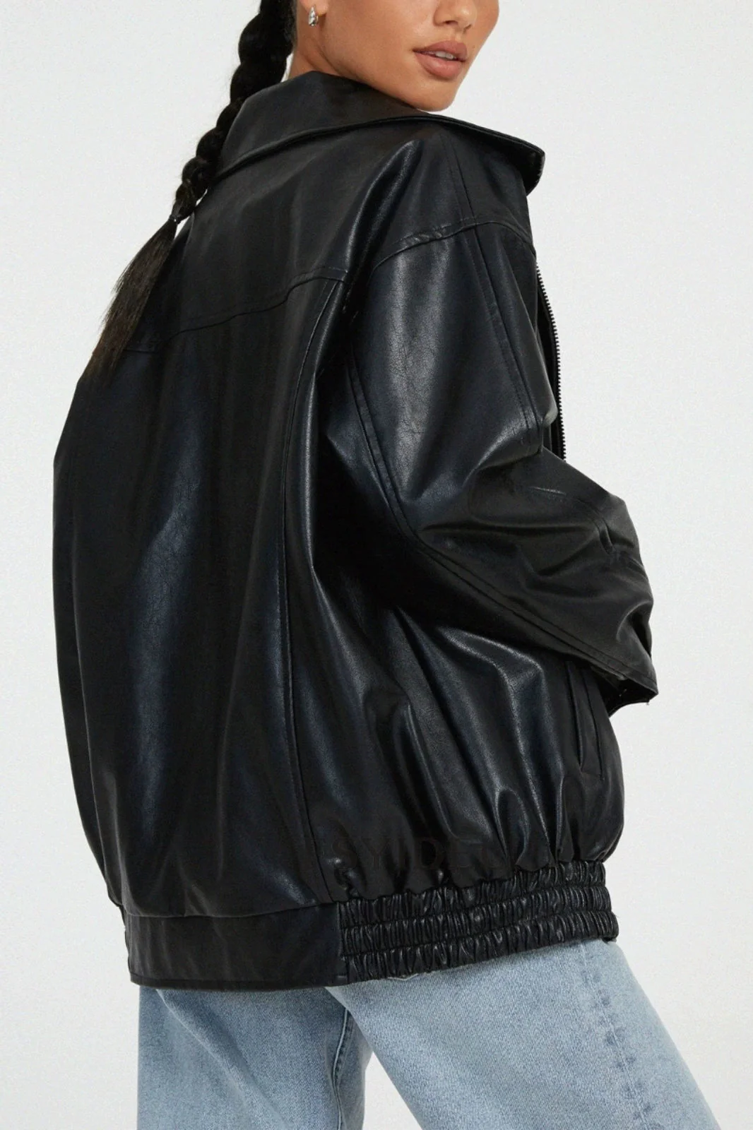 PU Leather Bomber Jacket - Image 6