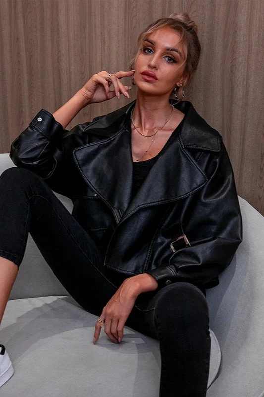 PU Leather Long Sleeve Jacket - Image 3