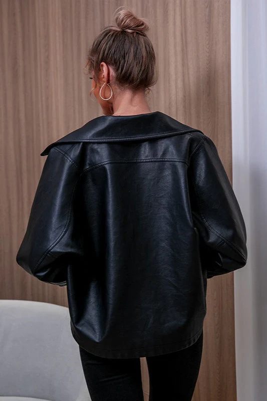 PU Leather Long Sleeve Jacket - Image 5