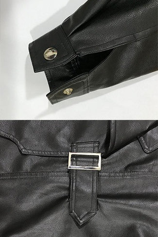 PU Leather Long Sleeve Jacket - Image 6
