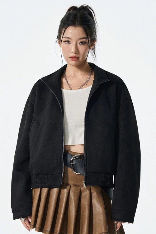 PU Leather Moto Style Longline Jacket - Image 2