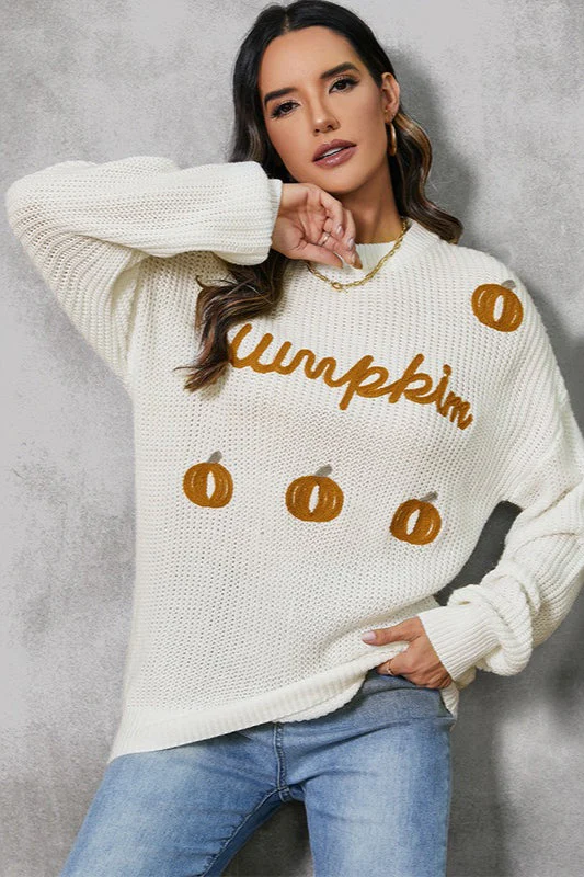 Pumpkin Graphic Knit Sweater - Image 2
