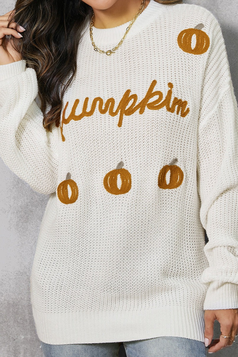 Pumpkin Graphic Knit Sweater - Image 9