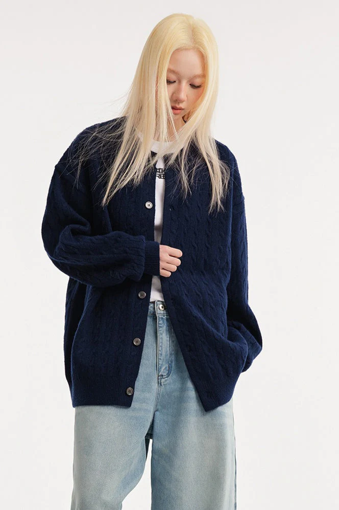 Relaxed Fit Cable Cardigan - Image 10
