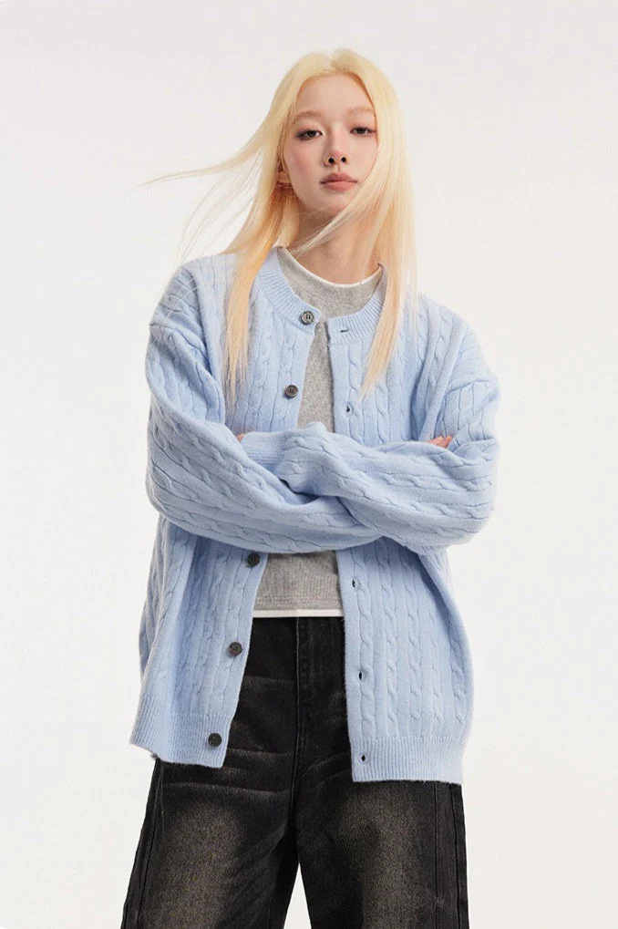 Relaxed Fit Cable Cardigan - Image 2