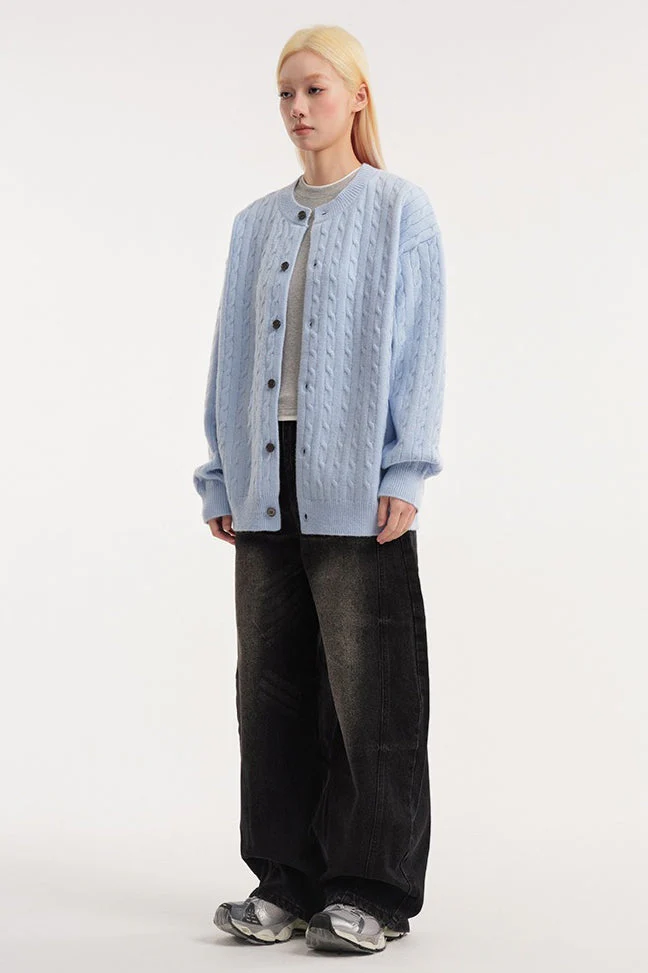 Relaxed Fit Cable Cardigan - Image 3
