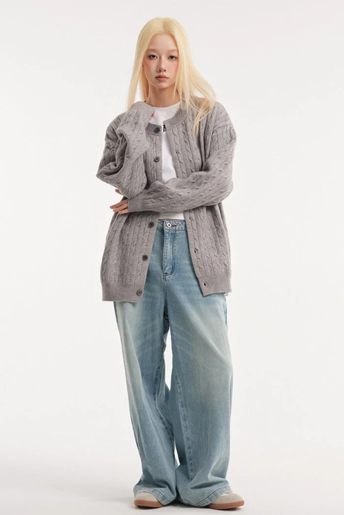 Relaxed Fit Cable Cardigan - Image 6
