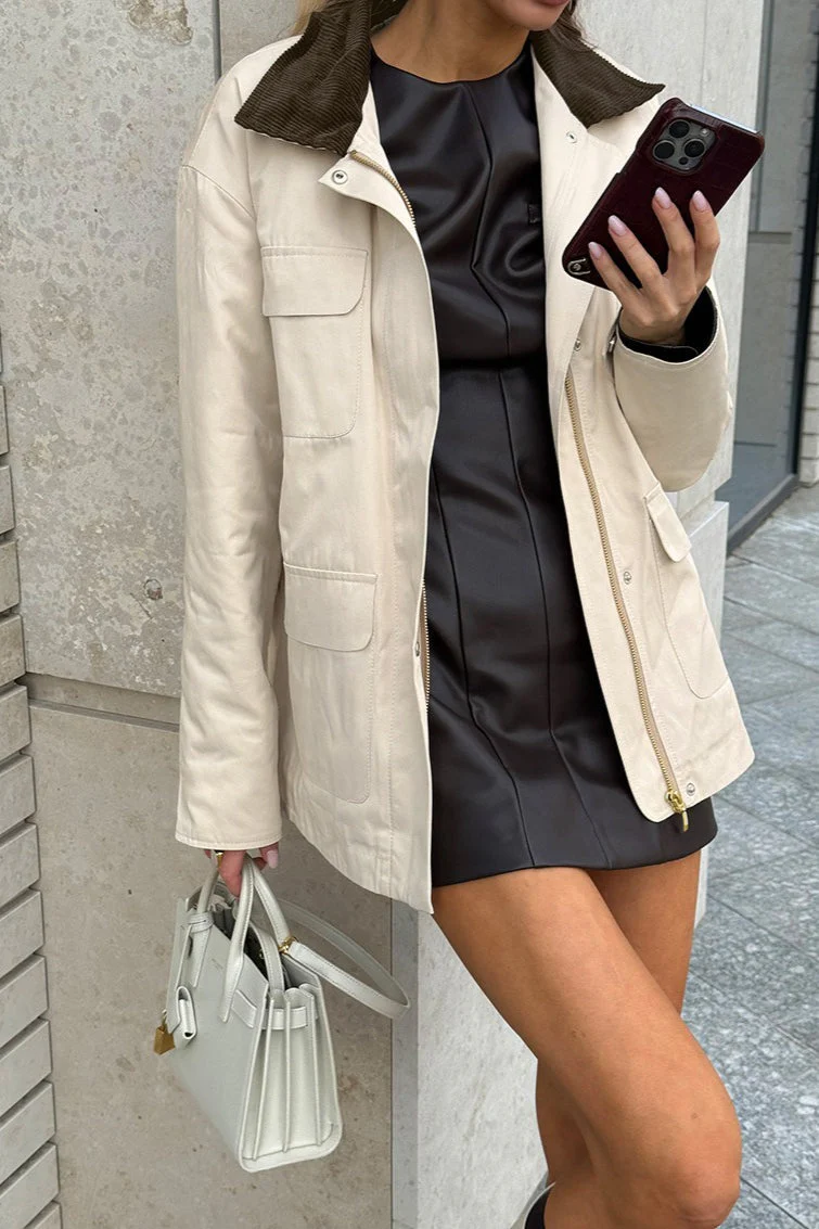 Relaxed Fit Cotton Colorblock Jacket - Image 5