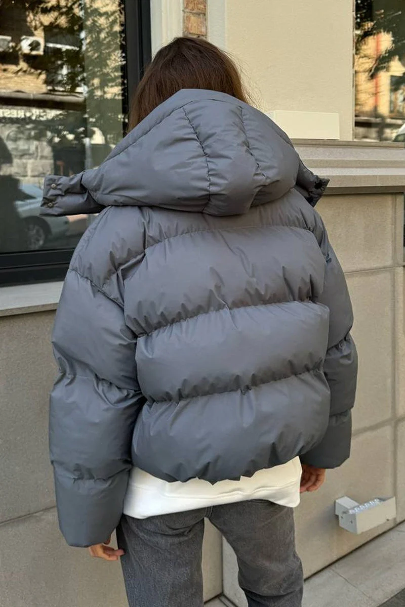 Relaxed Fit Cropped Hooded Puffer Jacket - Image 9