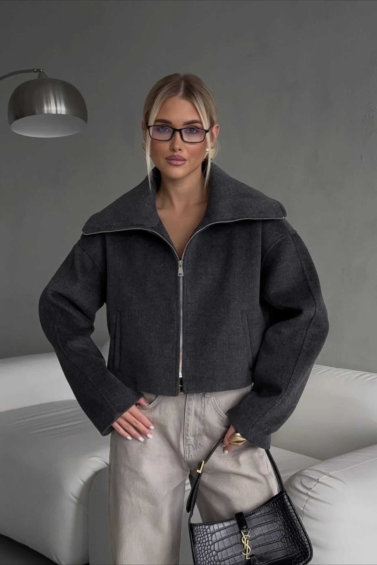 Relaxed Fit Lapel Casual Jacket - Image 10