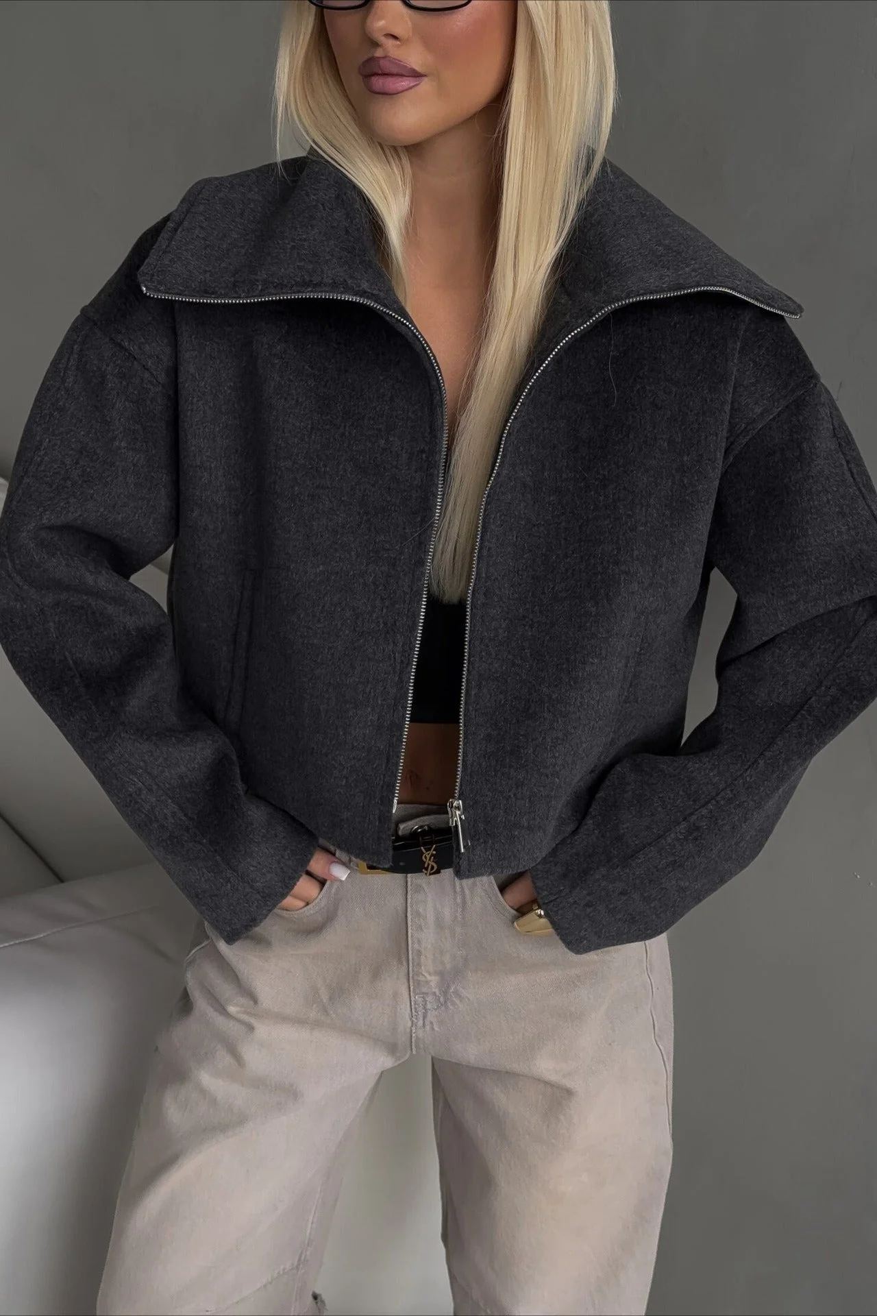 Relaxed Fit Lapel Casual Jacket - Image 7